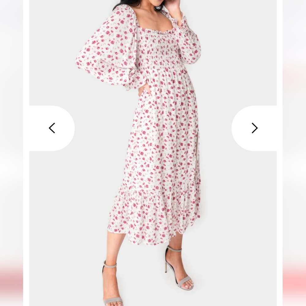 Jennifer Long Sleeve Smocked Dress